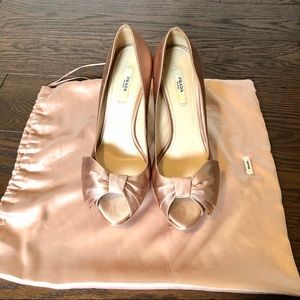 Prada satin bow pumps